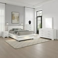 thumbnail image 6 of Bela 5 Piece Queen Bedroom Set- LED Lit Bedframe- Snow White Wood, 6 of 6
