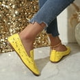 thumbnail image 5 of Rokment Womens Butterfly Ballet Flat Dress Shoes 2026 Spring Summer Fashion Hollow out Leather Square Toe Low Heel Casual Walking Slip on Loafers for Ladies Yellow Size 7, 5 of 7