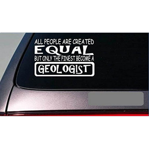Geologist equal Sticker *G655* 8" vinyl rock fossil stone tools dinosaur cave