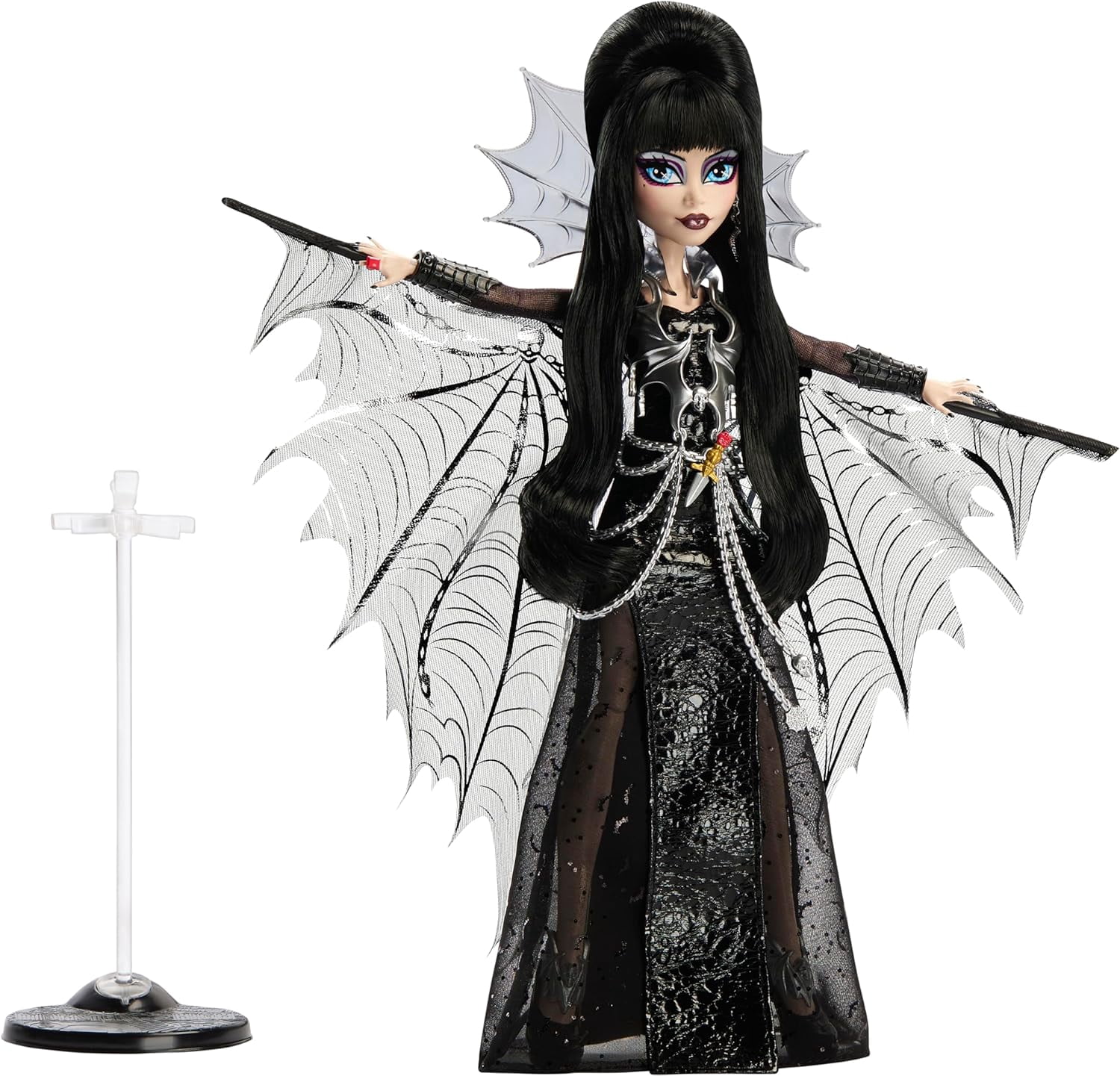 Monster High Doll, Elvira, Mistress of The Dark Collectible in Black Faux