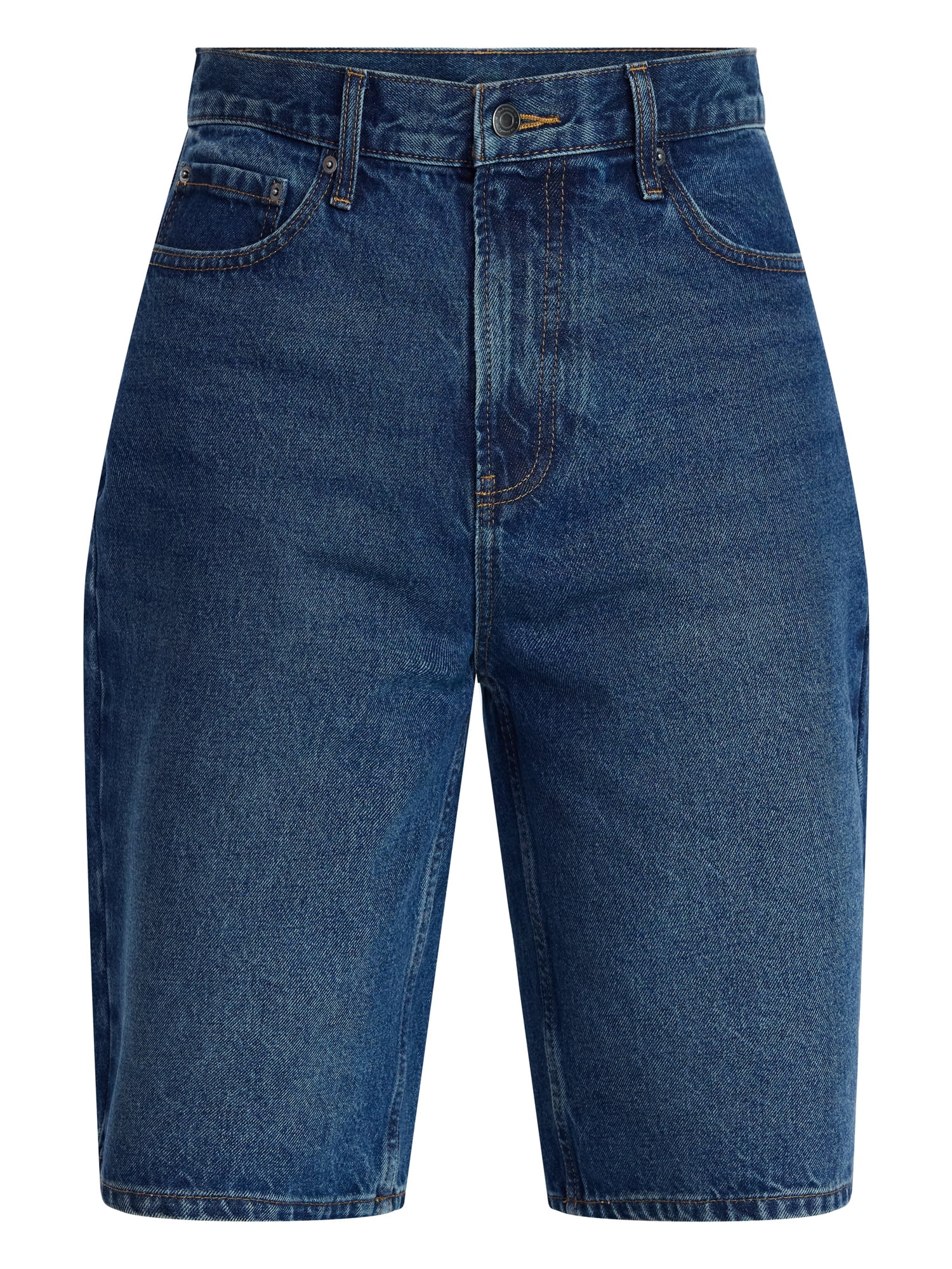 No Boundaries Men’s Denim Shorts, 100% Cotton, 12” Inseam, Sizes 28-44