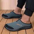 thumbnail image 3 of Men's Backless Slip On Sneakers Walking Shoes Lightweight Close Toes Sandals with Arch Support Breathable Canvas Clogs Gray Size 8.5, 3 of 6