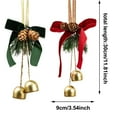 thumbnail image 3 of Gold Bells with Bow Christmas Ornamentt with Green Bows & Bells, Pinecones, 30x9cm Hanging Decor for Tree and Holiday Displays, Festive Hanging Pendant, 3 of 5