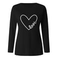 thumbnail image 2 of Gerichy Long Sleeve Shirts for Women Valentine's Day Casual O Neck Letter Print Heart-shaped Tee Tops Hoodies for Women Long Sleeve Shirts for Women, 2 of 3