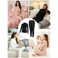 thumbnail image 5 of Vaslanda Women's Mock Neck Thermal Underwear Sets Long Johns Long Sleeve Base Layer Pajama Top and Leggings Set Cold Weather S-3XL, 5 of 6