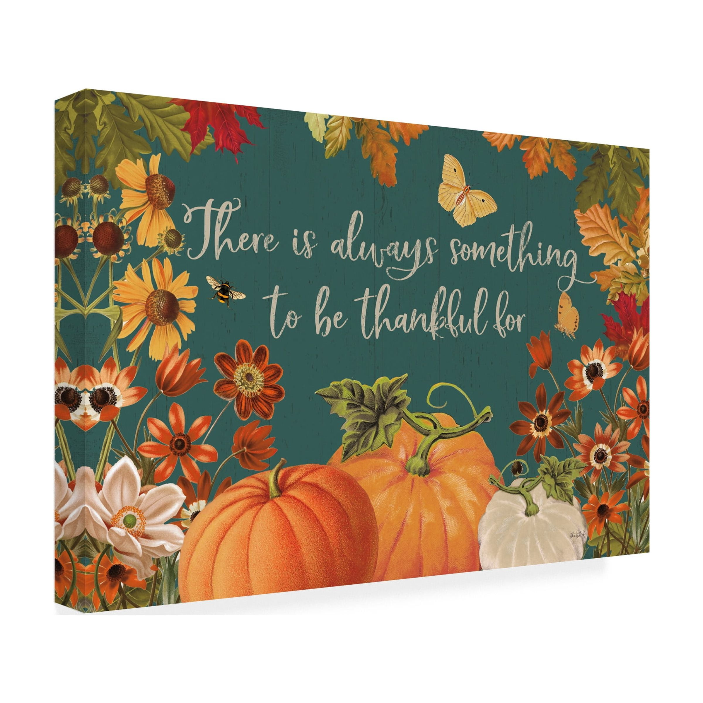 Trademark Fine Art 'Fall Garden I Teal' Canvas Art by Katie Pertiet