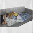 thumbnail image 6 of Fish Soft Flannel Fleece Throw Blanket, Doodle Marker Pattern Scales and Squares on Wavy Ocean Colorful Illustration, Cozy Plush for Indoor and Outdoor Use, 50" x 70", Multicolor, by Ambesonne, 6 of 6