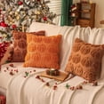 thumbnail image 6 of Burnt Orange Fall Pumpkin Decorative Throw Pillow Covers Set of 2, 20x20 Inch Soft Plush 3D Embroidered Halloween Pillow Covers for Fall Decorations Farmhouse Cushion Covers for Thanksgiving, 6 of 9