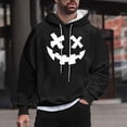thumbnail image 1 of Sudadera con capucha de Halloween para hombre, informal, de moda, con cuello redondo, estampado, manga larga, blusa de poliéster, 1 of 5