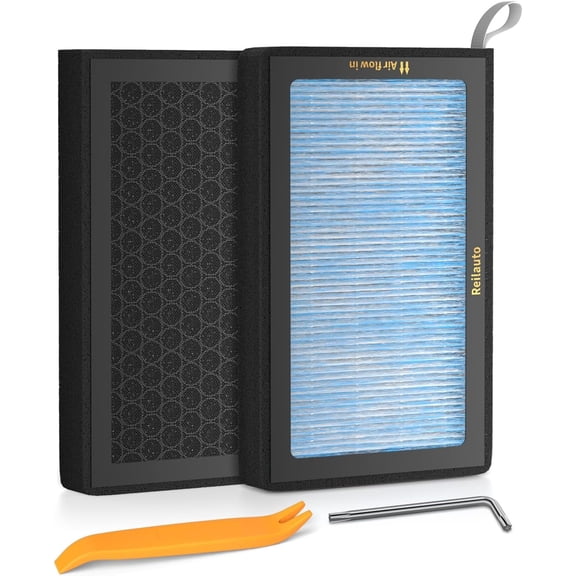 For Tesla Model 3 Model Y Cabin Air Filter Accessories, 2 Pack H13 HEPA Filter Replacement with Premium Activated Carbon, 4-Stage Filtrtion Structure (2016-2025)