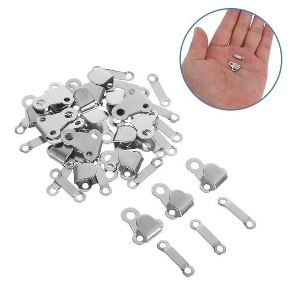 OFFIGAM 20pcs Pants Fastener Silver Hook and Eye Closures for Skirt Clothing Repair