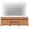 thumbnail image 2 of WAMPAT 3-in-1 Modern TV Stand for TVs up to 100 Inch，3 Drawers & Adjustable Shelves Media Console， Entertainment Center for Living Room & Bedroom, 2 of 8
