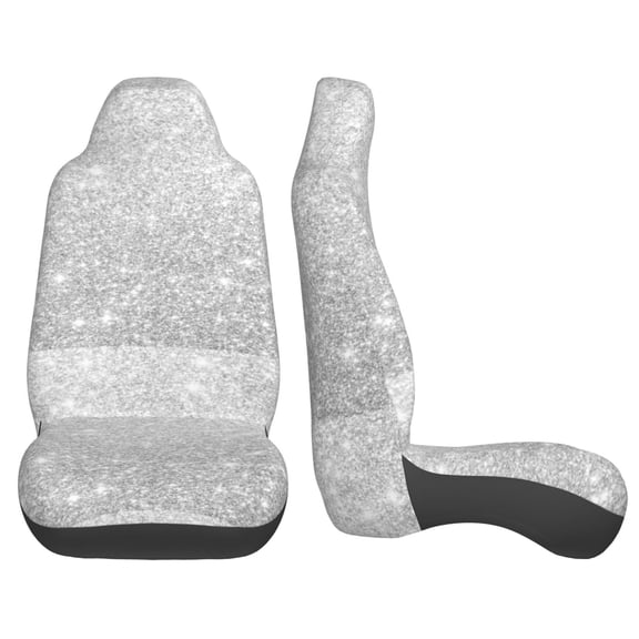Sigee Silver Glitter for Universal Car Seat Covers, Premium Car Seat Protector Set for Cars, SUVs, Trucks