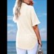 thumbnail image 2 of Camiseta de Gofre con Cuello en V y Corta para Mujer, Color Albaricoque L, 2 of 4