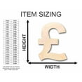 thumbnail image 2 of Unfinished Wood British Pound Shape - Craft - up to 46" DIY 14" / 1/2", 2 of 3