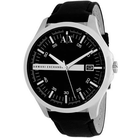 Armani Exchange Men's AX2101 Black Leather Quartz Dress Watch