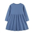 thumbnail image 2 of Bellafa Toddler Girls Embroidery Applique Long Sleeve Dresses 2-7T Little Kids Casual Cotton Button Down Neck Party Dress, 2 of 7