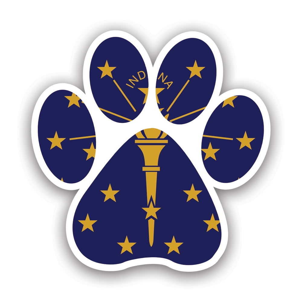 Tennessee State Paw Print Shaped Sticker Decal - Self Adhesive Vinyl Weatherproof Made In Usa Dog Dogs Cat Cats Pet Pets Puppy Prints