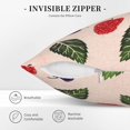 thumbnail image 5 of Square Throw Pillow Covers with Core, Raspberry Leaf Illustration Pillows for Sofa Beds, 20"x20", 5 of 9