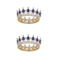 thumbnail image 3 of kurtrusly Rustproof And Anti-corrosion For Medieval Or Cosplay Metallic Luster Wedding Hair Crown Tiaras Gold  + sapphire 2Set, 3 of 6