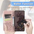 thumbnail image 6 of Wallet Case for Google Pixel 7 for Women Girls, Shiny Butterfly Flower PU Leather Cover with Card Holder Flip Strap Wristlet Phone Case for Google Pixel 7 Rhinestone Rose Gold, 6 of 14