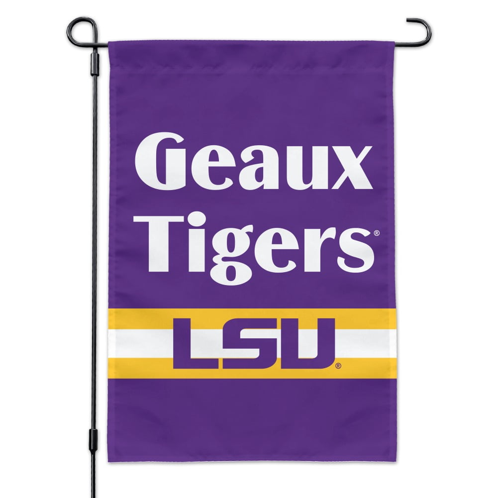 LSU TIGER EYE Garden FLAG NEW Two Sided APPLIQUE Mike Louisiana State  TIGERS