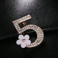 thumbnail image 5 of Xinyolin Women Fashion Number 5 Flower Rhinestone Brooch Pin, Clothes Badge Jewelry Gift, 5 of 7
