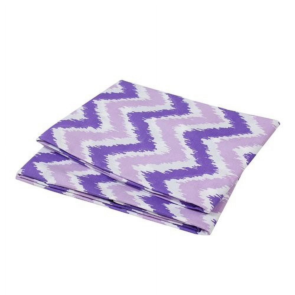 Bacati - MixNMatch Zigzag Crib/Toddler Bed Fitted Sheets 100% Cotton Percale, Navy/Red, 2-Pack