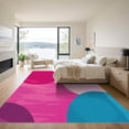 thumbnail image 3 of ODIKA 6'x9' Machine Washable Non-Slip Area Rug, Abstract Magenta High Traffic Rug with Pad, Pink, 1018788, 3 of 8