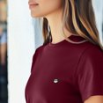 thumbnail image 5 of Dalix Lil Matcha Embroidered Lightweight Jersey Tee Summer Cute Food Womens in Maroon L Large, 5 of 5