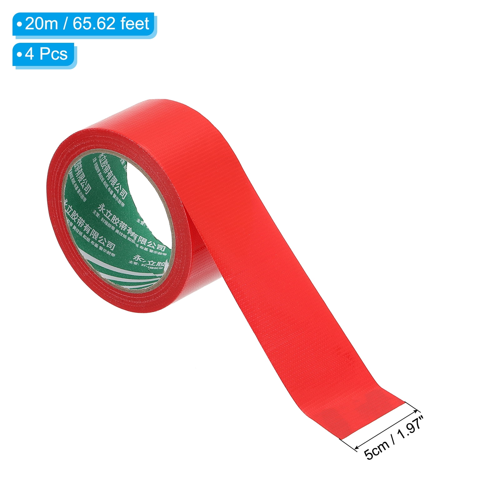 Uxcell Pickleball Ball Court Marking Tape 66ft, Marking Edge Guard Ultra-Adhesive Tape, Red 4 Pcs