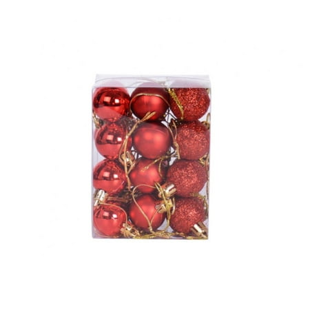 

24pcs Christmas Ball Baubles 1.2 Shatterproof Assorted Plastic Hang Balls Pendant for Tiny Xmas Tree Decoration