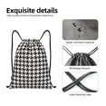 thumbnail image 3 of Yiaed Houndstooth Black And White Print Drawstring Bags Drawstring Backpack Bulk String Back Pack Gym Sport Bag-Medium, 3 of 5