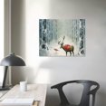 thumbnail image 3 of GOSMITH  Reindeer and Cardinal Wall Art, Cute Christmas Artwork, Snowy Winter Forest, Scenic Nature, Premium Gallery Wrapped Canvas Decor, Ready to Hang, 3 of 4