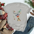 thumbnail image 1 of BUIgtTklOP Shirts for Women,Women Men Short Sleeve Merry Christmas Cartoon Deer Print Family Top T-Shirt Gray XXXXL, 1 of 6