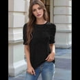 thumbnail image 4 of Blusa de Verano para Mujer, con Encaje de Crochet, Ojales, Bordada, de Corta, Color Negro, Talla XXL, 4 of 9