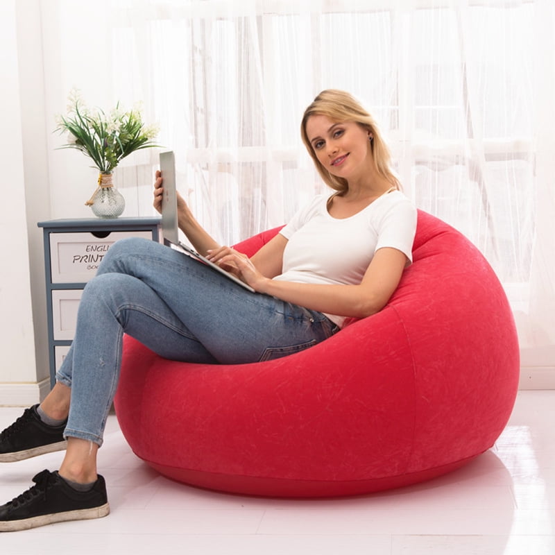 Inflatable Bean Bag Chair Lazy Sofa Inflatable Couch Home Decor for Indoor Living Room Bedroom Outdoor Travel Camping Picnic Children Adult 