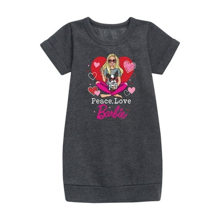 

Barbie - Peace Love Barbie - Toddler And Youth Girls Fleece Dress