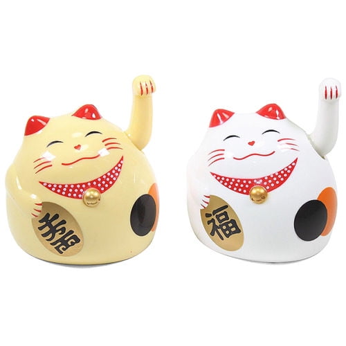 Small Gold Beckoning Fortune Happy Cat Maneki Neko Toy Home Decor Business Gift 