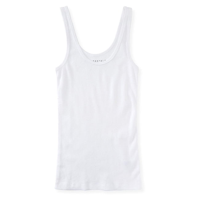 Camiseta sin mangas acanalada Aeropostale para mujer, blanca, extragrande Aeropostale Camiseta sin mangas