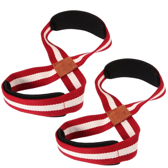 NICEXMAS Red Cotton Webbing Grip Straps 1 Pair for Strength Training, Weightlifting, Gym Workout Support