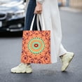 thumbnail image 2 of DouZhe Reusable Grocery Bags, Abstract Floral Lightweight Polyester Canvas Cloth Tote Bag for Travle Gym Shopping School, 15" x 16", 2 of 7