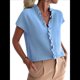 thumbnail image 3 of Camisetas Sin Mangas de Verano Informales con Cuello en V y Volantes para Mujer Azul L, 3 of 8