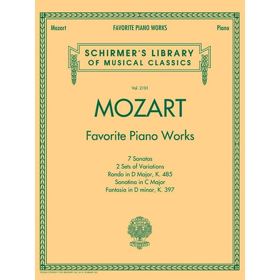 Mozart - Favorite Piano Works: Schirmer Library of Classics Volume 2101, (Paperback)