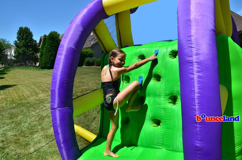 Bounceland Inflatable Cascade Water Slide with Large Pool, Two Water Slides, Water Sprayer for Splashing, UL Strong Blower Included, 16.5 ft x並行輸入
