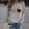 thumbnail image 1 of Hauts à Manches Longues pour Femmes Mode Femmes Amour Pull-Shirt Imprimé Desserrer Blouse Tops, 1 of 4