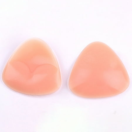 

rygai 1 Pair Comfortable Waterproof Breast Pads Soft Texture Silicone Triangle Push-up Breast Enhancers for Daily Wear Skin Color One Size