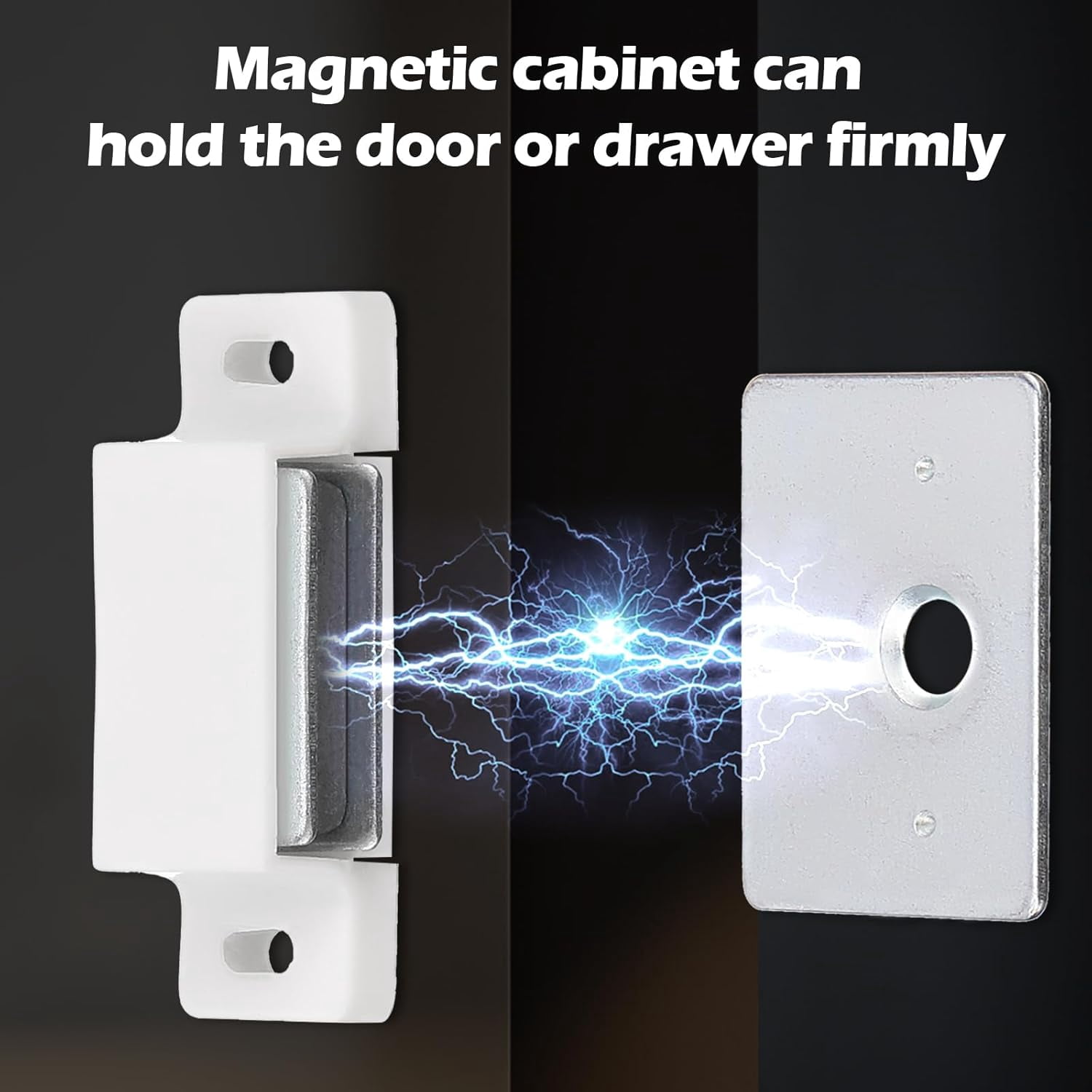 24 Pack Cabinet Magnets Magnetic Door Catch 15lb Single Zinc Cabinet Magnets Catch with Strong Magnetic for Kitchen Closures Cupboard Wardrobe Closet Drawer Latch Door Closer (White)