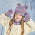 thumbnail image 3 of ievspot Kids Winter Hat Gloves Scarf Set with Pom Fleece Lined Neck Warmer Mitten Set for Girls Boys Ages 4-10 Outdoor Accessories, 3 of 8