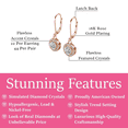 thumbnail image 3 of Cate & Chloe Juliana 18k Rose Gold Plated Halo Drop Earrings with Simulated Diamond for Women, 3 of 9